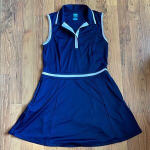 Pro Tour Coldplay Navy Color Block Sleeveless Dress